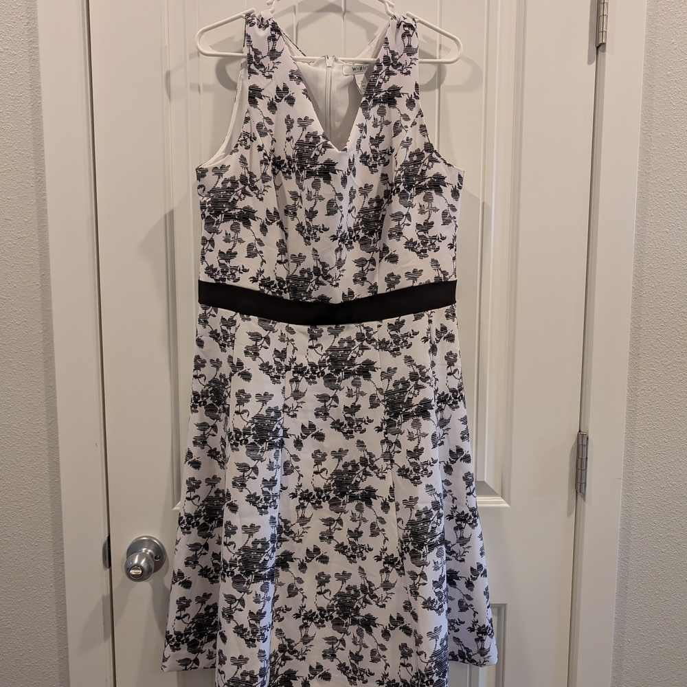 Floral Black and White Dress